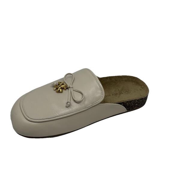 Tory Burch shoes Tory Charm Mules Flat Slip-on Brie Genuine Leather Natural 9 - Picture 5 of 8